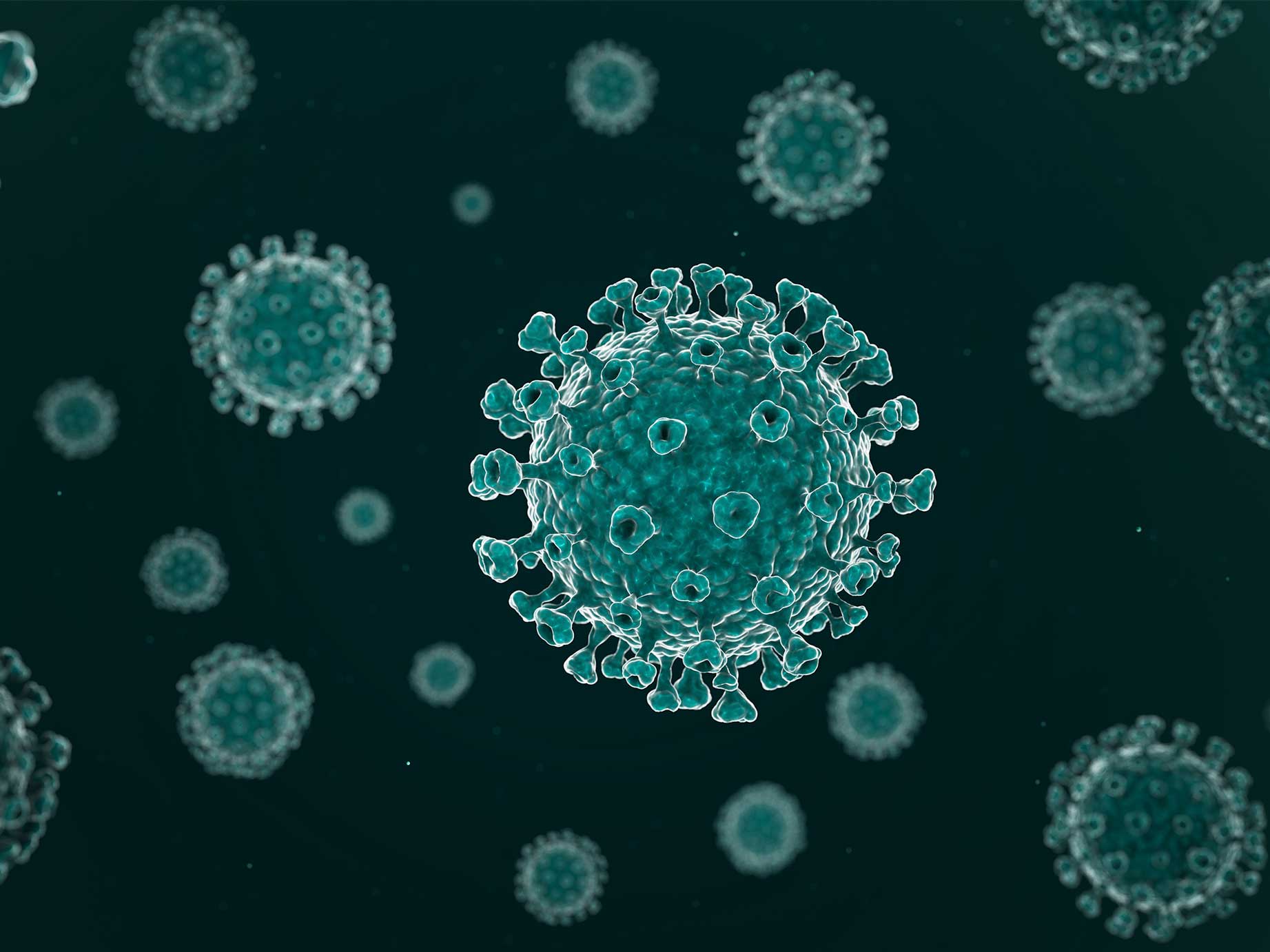 3D Rendering of the Coronavirus COVID-19.