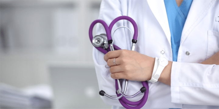 Medical Professional holding stethascope