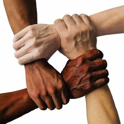 multi hands embrace